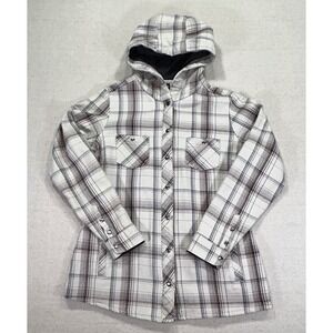 KUHL Women's Small Kleo Full Snap Hoodie Jacket Shacket Plaid Hoody ‎ 8427